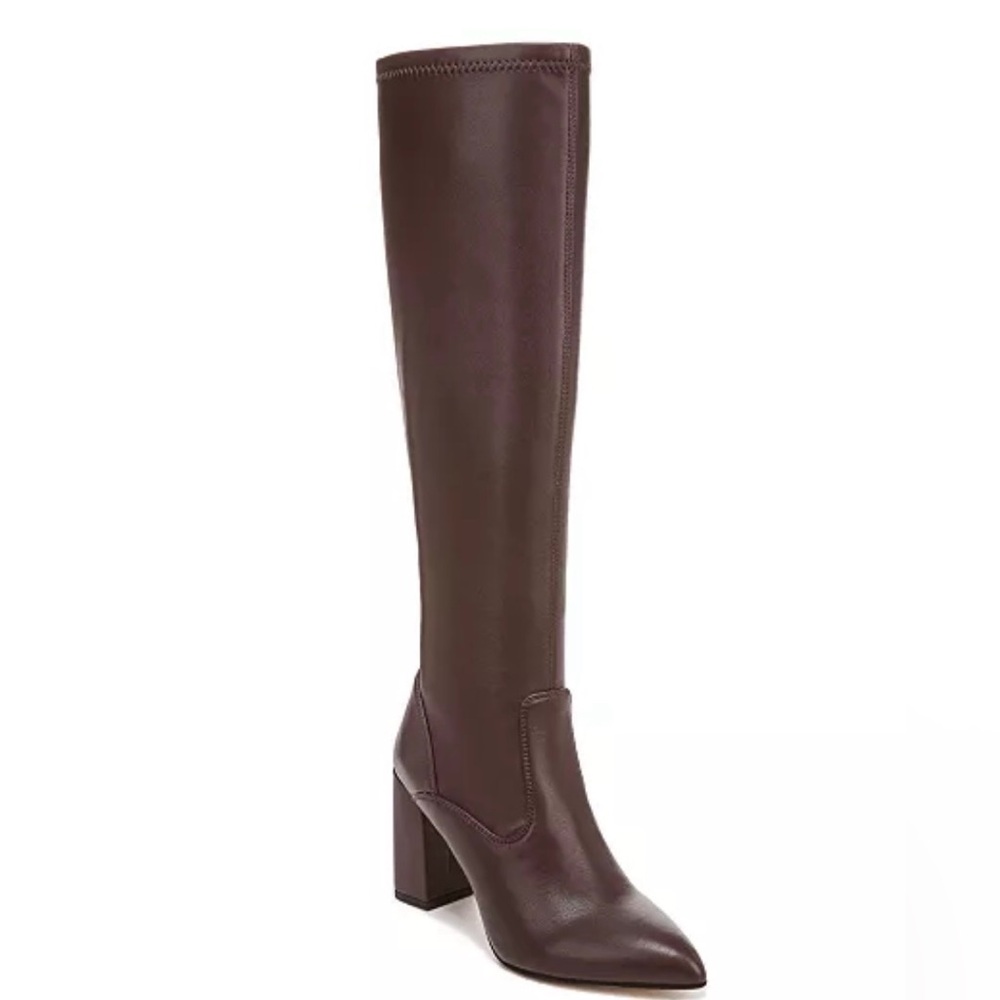 Franco Sarto Women’s Katherine Block Heel Pointed Toe Knee High Boot